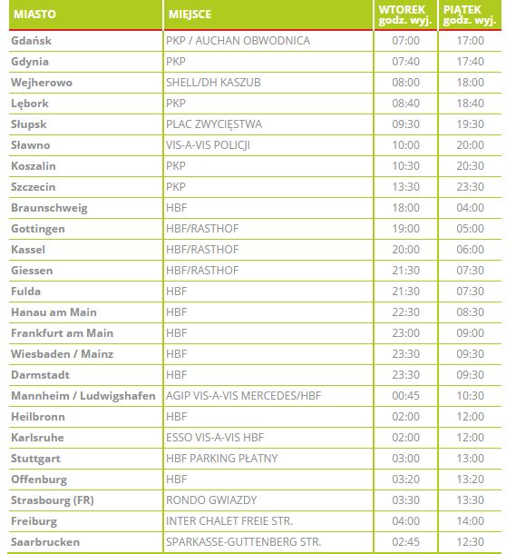 mikrobusy z Koszalina do Frankfurtu